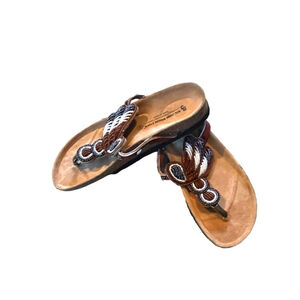 Sol John Birkenstock Leather, Hand Beaded Birkenstock Sandals Size 9.5 - 10